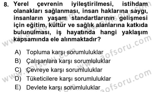 İş Hayatında Standartlar Dersi 2016 - 2017 Yılı (Final) Dönem Sonu Sınav Soruları 8. Soru