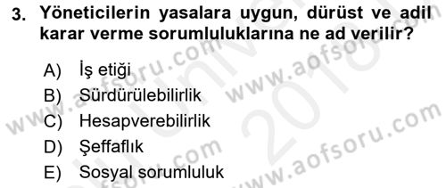 İş Hayatında Standartlar Dersi 2017 - 2018 Yılı 3 Ders Sınav Soruları 3. Soru