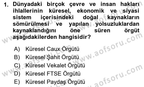 İş Hayatında Standartlar Dersi 2017 - 2018 Yılı (Vize) Ara Sınav Soruları 1. Soru