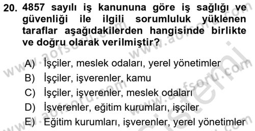 İş Hayatında Standartlar Dersi 2017 - 2018 Yılı (Vize) Ara Sınav Soruları 20. Soru