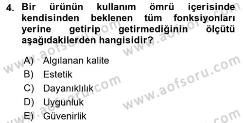 İş Hayatında Standartlar Dersi 2017 - 2018 Yılı (Vize) Ara Sınav Soruları 4. Soru