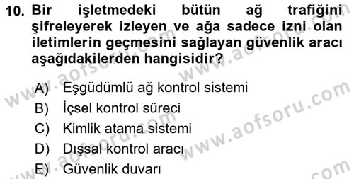 İş Hayatında Standartlar Dersi 2017 - 2018 Yılı (Final) Dönem Sonu Sınav Soruları 10. Soru