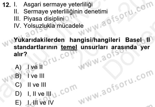 İş Hayatında Standartlar Dersi 2017 - 2018 Yılı (Final) Dönem Sonu Sınav Soruları 12. Soru