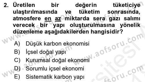 İş Hayatında Standartlar Dersi 2017 - 2018 Yılı (Final) Dönem Sonu Sınav Soruları 2. Soru