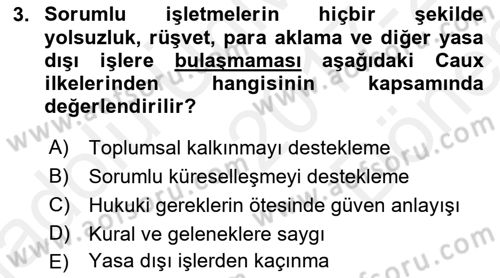 İş Hayatında Standartlar Dersi 2017 - 2018 Yılı (Final) Dönem Sonu Sınav Soruları 3. Soru