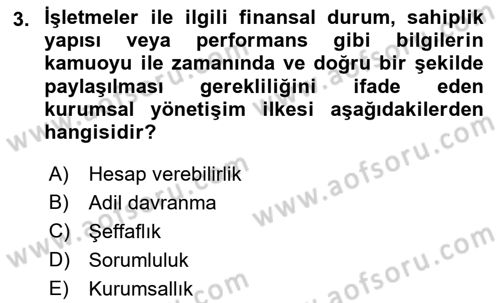 İş Hayatında Standartlar Dersi 2018 - 2019 Yılı (Vize) Ara Sınav Soruları 3. Soru