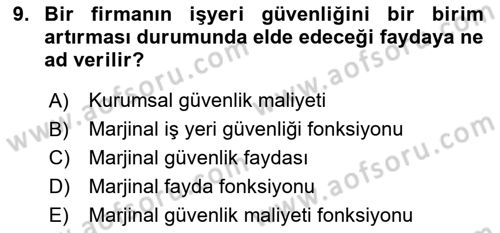 İş Hayatında Standartlar Dersi 2018 - 2019 Yılı (Vize) Ara Sınav Soruları 9. Soru