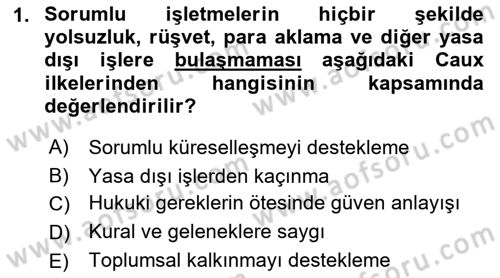 İş Hayatında Standartlar Dersi 2018 - 2019 Yılı (Final) Dönem Sonu Sınav Soruları 1. Soru