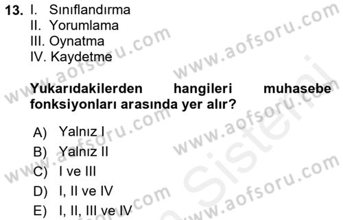 İş Hayatında Standartlar Dersi 2018 - 2019 Yılı (Final) Dönem Sonu Sınav Soruları 13. Soru