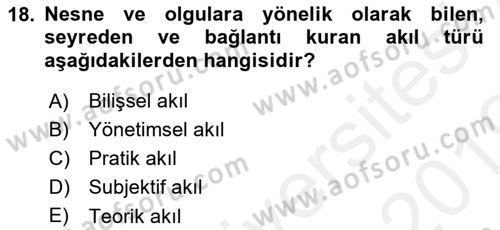 İş Hayatında Standartlar Dersi 2018 - 2019 Yılı (Final) Dönem Sonu Sınav Soruları 18. Soru