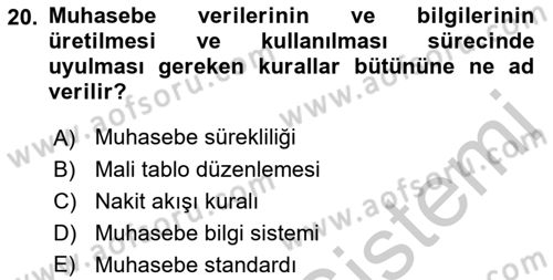 İş Hayatında Standartlar Dersi 2018 - 2019 Yılı Yaz Okulu Sınav Soruları 20. Soru