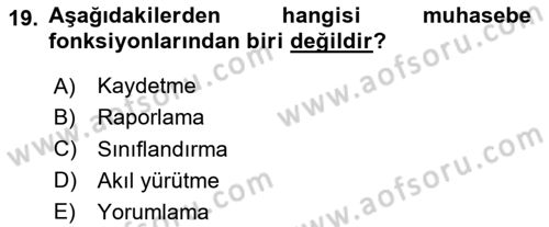 İş Hayatında Standartlar Dersi 2020 - 2021 Yılı Yaz Okulu Sınav Soruları 19. Soru