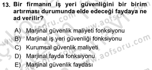 İş Hayatında Standartlar Dersi 2021 - 2022 Yılı (Vize) Ara Sınav Soruları 13. Soru