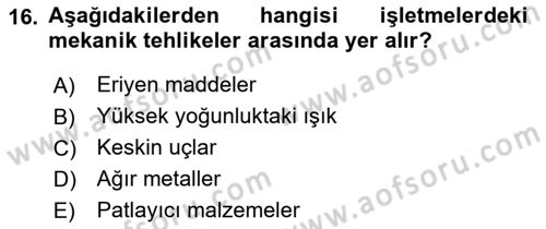 İş Hayatında Standartlar Dersi 2021 - 2022 Yılı (Vize) Ara Sınav Soruları 16. Soru