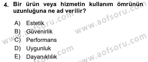 İş Hayatında Standartlar Dersi 2021 - 2022 Yılı (Vize) Ara Sınav Soruları 4. Soru