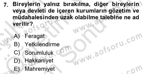 İş Hayatında Standartlar Dersi 2021 - 2022 Yılı (Final) Dönem Sonu Sınavı 7. Soru