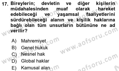 İş Hayatında Standartlar Dersi 2021 - 2022 Yılı Yaz Okulu Sınav Soruları 17. Soru
