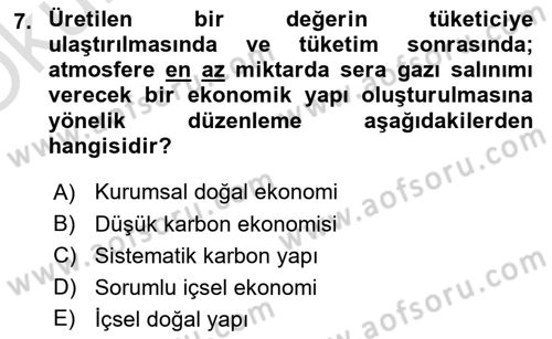 İş Hayatında Standartlar Dersi 2021 - 2022 Yılı Yaz Okulu Sınav Soruları 7. Soru