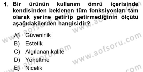 İş Hayatında Standartlar Dersi 2022 - 2023 Yılı Yaz Okulu Sınav Soruları 1. Soru