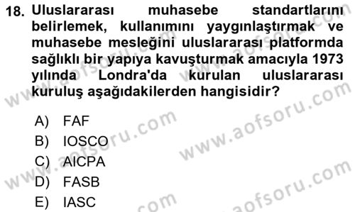 İş Hayatında Standartlar Dersi 2022 - 2023 Yılı Yaz Okulu Sınav Soruları 18. Soru