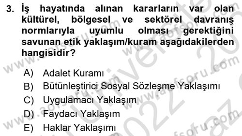 İş Hayatında Standartlar Dersi 2022 - 2023 Yılı Yaz Okulu Sınav Soruları 3. Soru