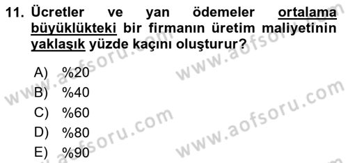 İş Hayatında Standartlar Dersi 2023 - 2024 Yılı (Vize) Ara Sınav Soruları 11. Soru