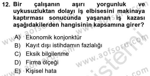 İş Hayatında Standartlar Dersi 2023 - 2024 Yılı (Vize) Ara Sınav Soruları 12. Soru