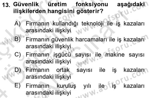 İş Hayatında Standartlar Dersi 2023 - 2024 Yılı (Vize) Ara Sınav Soruları 13. Soru