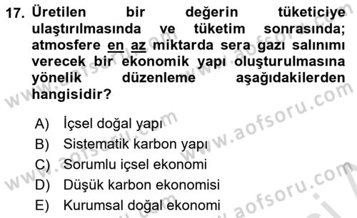 İş Hayatında Standartlar Dersi 2023 - 2024 Yılı (Vize) Ara Sınav Soruları 17. Soru