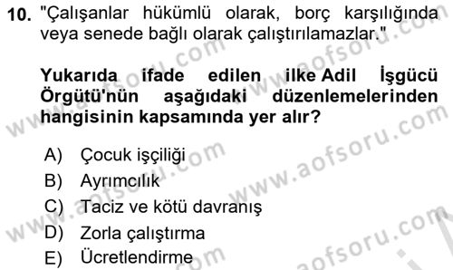İş Hayatında Standartlar Dersi 2023 - 2024 Yılı (Final) Dönem Sonu Sınav Soruları 10. Soru