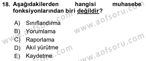 İş Hayatında Standartlar Dersi 2023 - 2024 Yılı (Final) Dönem Sonu Sınav Soruları 18. Soru