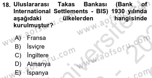 İş Hayatında Standartlar Dersi 2023 - 2024 Yılı Yaz Okulu Sınav Soruları 18. Soru