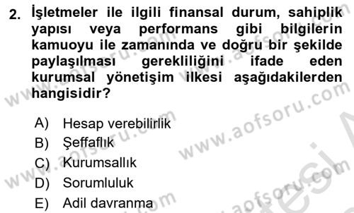 İş Hayatında Standartlar Dersi 2023 - 2024 Yılı Yaz Okulu Sınav Soruları 2. Soru