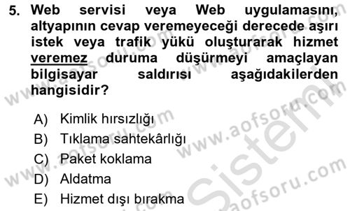 İş Hayatında Standartlar Dersi 2023 - 2024 Yılı Yaz Okulu Sınav Soruları 5. Soru