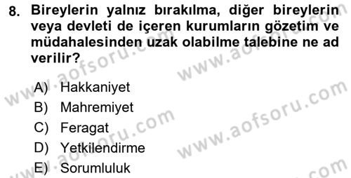 İş Hayatında Standartlar Dersi 2023 - 2024 Yılı Yaz Okulu Sınav Soruları 8. Soru