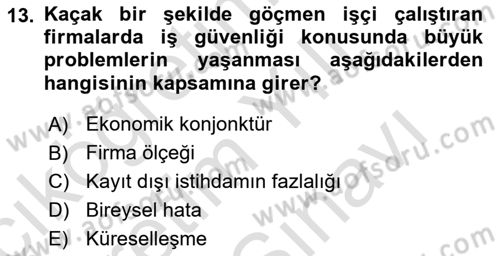 İş Hayatında Standartlar Dersi 2024 - 2025 Yılı (Vize) Ara Sınav Soruları 13. Soru