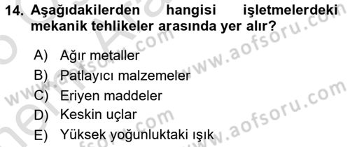 İş Hayatında Standartlar Dersi 2024 - 2025 Yılı (Vize) Ara Sınav Soruları 14. Soru