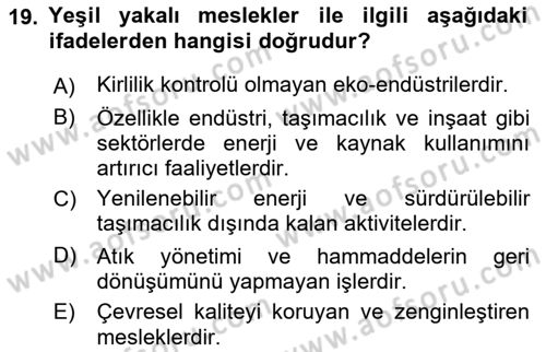 İş Hayatında Standartlar Dersi 2024 - 2025 Yılı (Vize) Ara Sınav Soruları 19. Soru