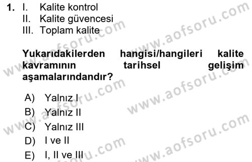 İş Hayatında Standartlar Dersi 2024 - 2025 Yılı (Final) Dönem Sonu Sınav Soruları 1. Soru