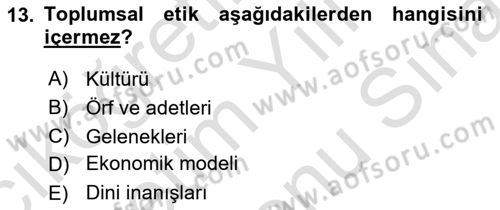 İş Hayatında Standartlar Dersi 2024 - 2025 Yılı (Final) Dönem Sonu Sınav Soruları 13. Soru