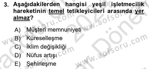 İş Hayatında Standartlar Dersi 2024 - 2025 Yılı (Final) Dönem Sonu Sınav Soruları 3. Soru