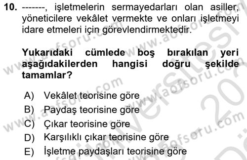 İş Hayatında Standartlar Dersi 2025 - 2026 Yılı (Vize) Ara Sınav Soruları 10. Soru