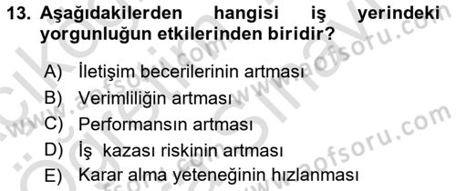 İş Hayatında Standartlar Dersi 2025 - 2026 Yılı (Vize) Ara Sınav Soruları 13. Soru