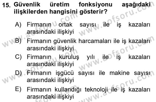 İş Hayatında Standartlar Dersi 2025 - 2026 Yılı (Vize) Ara Sınav Soruları 15. Soru