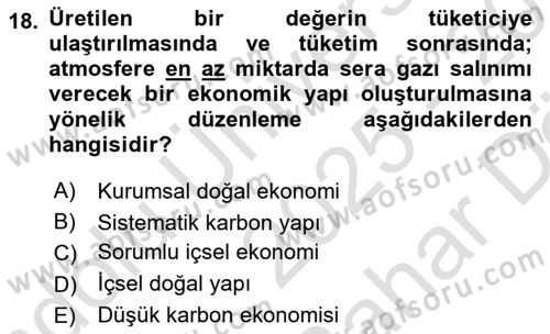 İş Hayatında Standartlar Dersi 2025 - 2026 Yılı (Vize) Ara Sınav Soruları 18. Soru