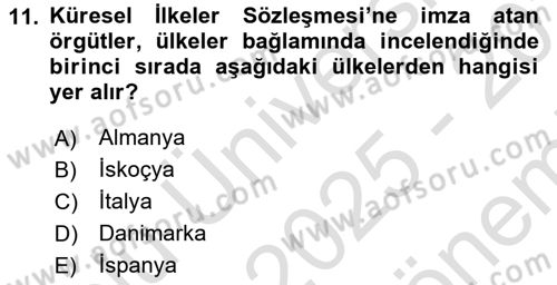 İş Hayatında Standartlar Dersi 2025 - 2026 Yılı (Final) Dönem Sonu Sınav Soruları 11. Soru