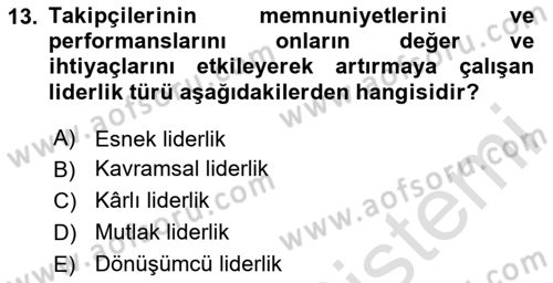İş Hayatında Standartlar Dersi 2025 - 2026 Yılı (Final) Dönem Sonu Sınav Soruları 13. Soru
