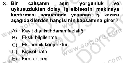 İş Hayatında Standartlar Dersi 2025 - 2026 Yılı (Final) Dönem Sonu Sınav Soruları 3. Soru