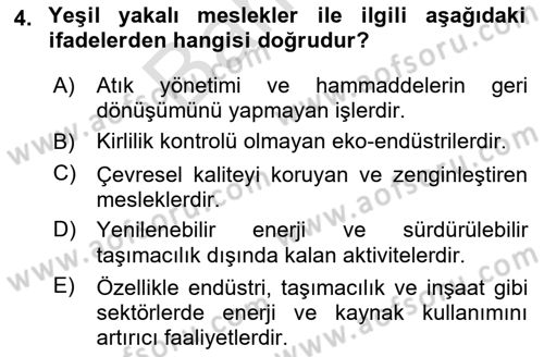 İş Hayatında Standartlar Dersi 2025 - 2026 Yılı (Final) Dönem Sonu Sınav Soruları 4. Soru