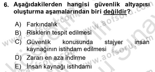 İş Hayatında Standartlar Dersi 2025 - 2026 Yılı (Final) Dönem Sonu Sınav Soruları 6. Soru